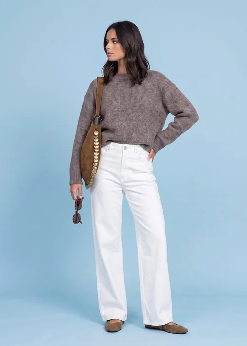 Urban Bliss Taupe Wool Blend Longline Jumper - M Image 2
