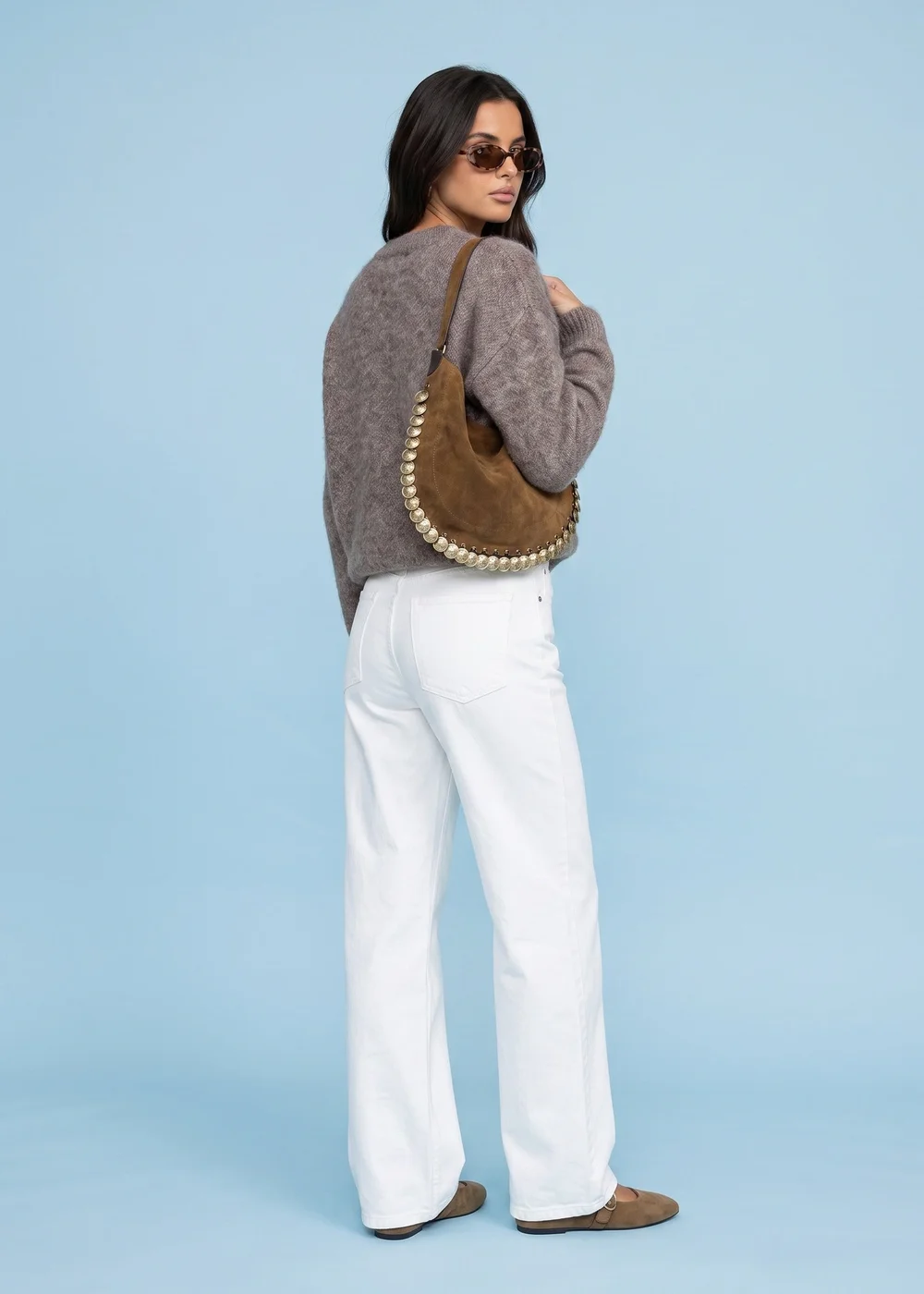 Urban Bliss Taupe Wool Blend Longline Jumper - M Image 3