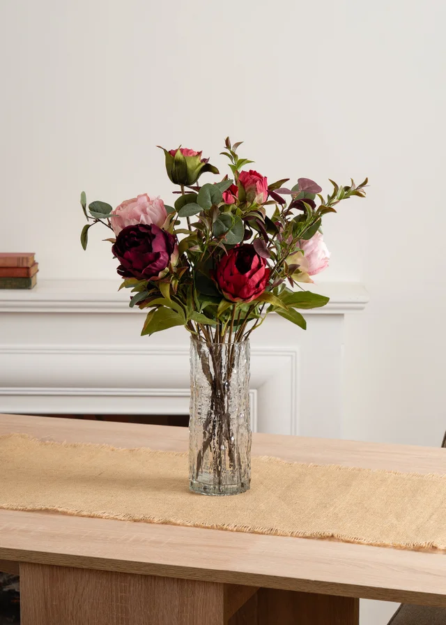 Scottish Everlastings Burgundy & Pink Rose Arrangement 57cm