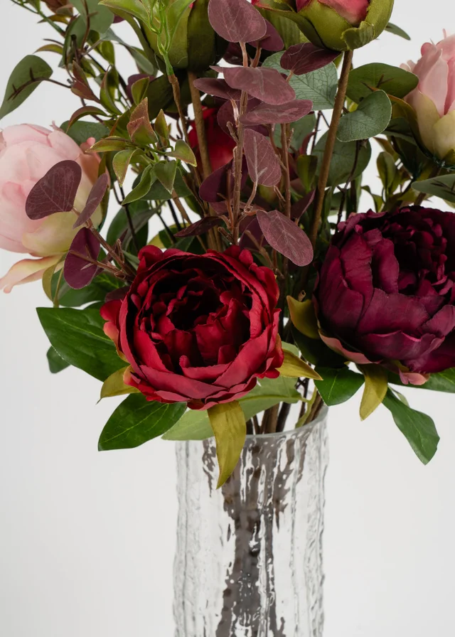 Scottish Everlastings Burgundy & Pink Rose Arrangement 57cm