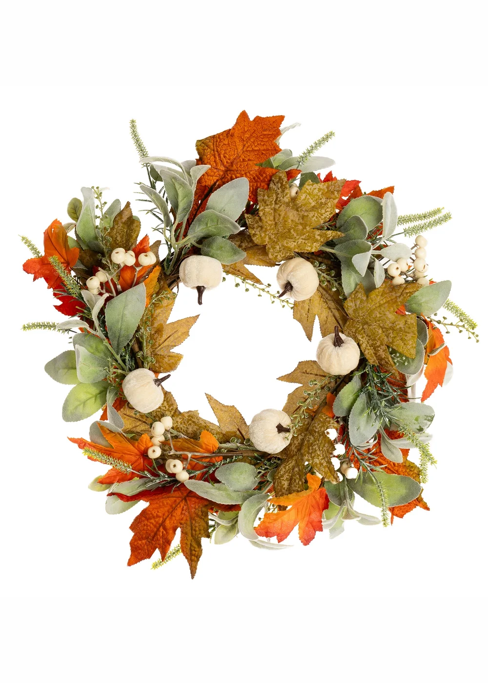 Scottish Everlastings Pumpkin Wreath Green / Orange 45cm - One Size Image 3