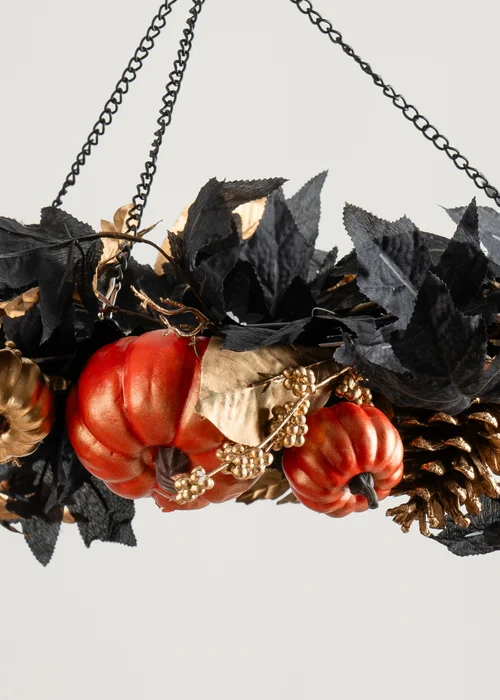 Scottish Everlastings Premium Hanging Wreath Black / Gold 55cm - One Size Image 3