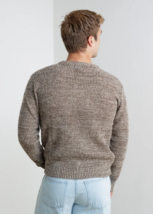 Influence Brown Knit Crew Neck Long Sleeve Knit Jumper - L Image 2