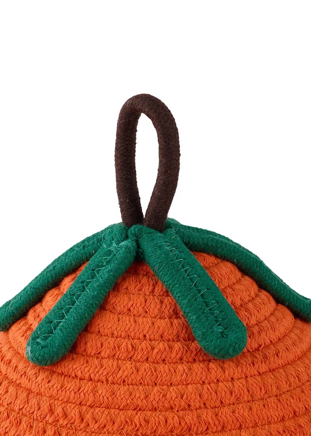 Lifeideas Pumpkin‑Shaped Cotton Rope Storage Baskets, Set of 2 - One Size Image 5