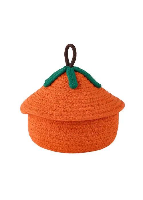 Lifeideas Pumpkin‑Shaped Cotton Rope Storage Baskets, Set of 2 - One Size Image 2