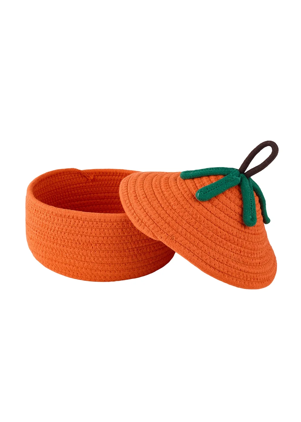Lifeideas Pumpkin‑Shaped Cotton Rope Storage Baskets, Set of 2 - One Size Image 3