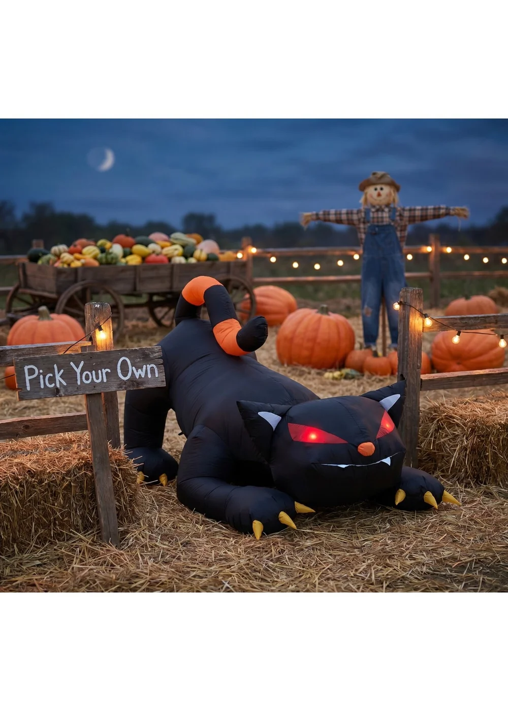Lifeideas 1.8 m Halloween Inflatable Shaking‑Head Black Cat Decoration - One Size Image 1