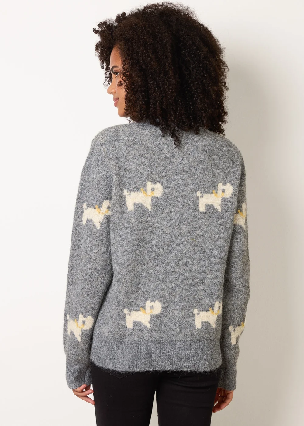 Blue Vanilla Grey Dog Button Down Cardigan With Bows - L Image 4