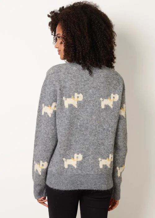 Blue Vanilla Grey Dog Button Down Cardigan With Bows - L Image 4