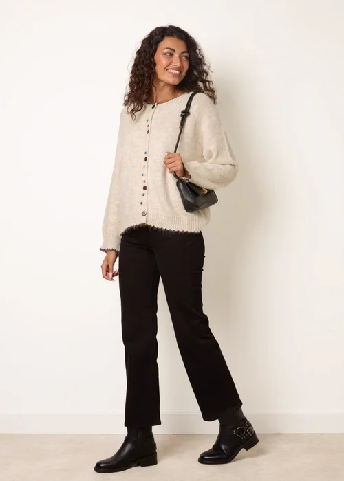 Blue Vanilla Beige Multicoloured Button Cardigan - M/L Image 2