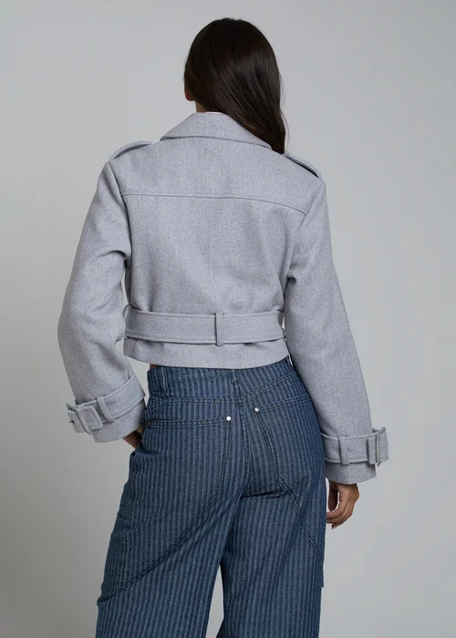 Influence Stone Long Sleeve Cropped Trench-Style Jacket - 10 Image 2