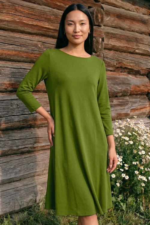 Roman Khaki A-Line Pocket Detail Swing Dress - 10 Image 2