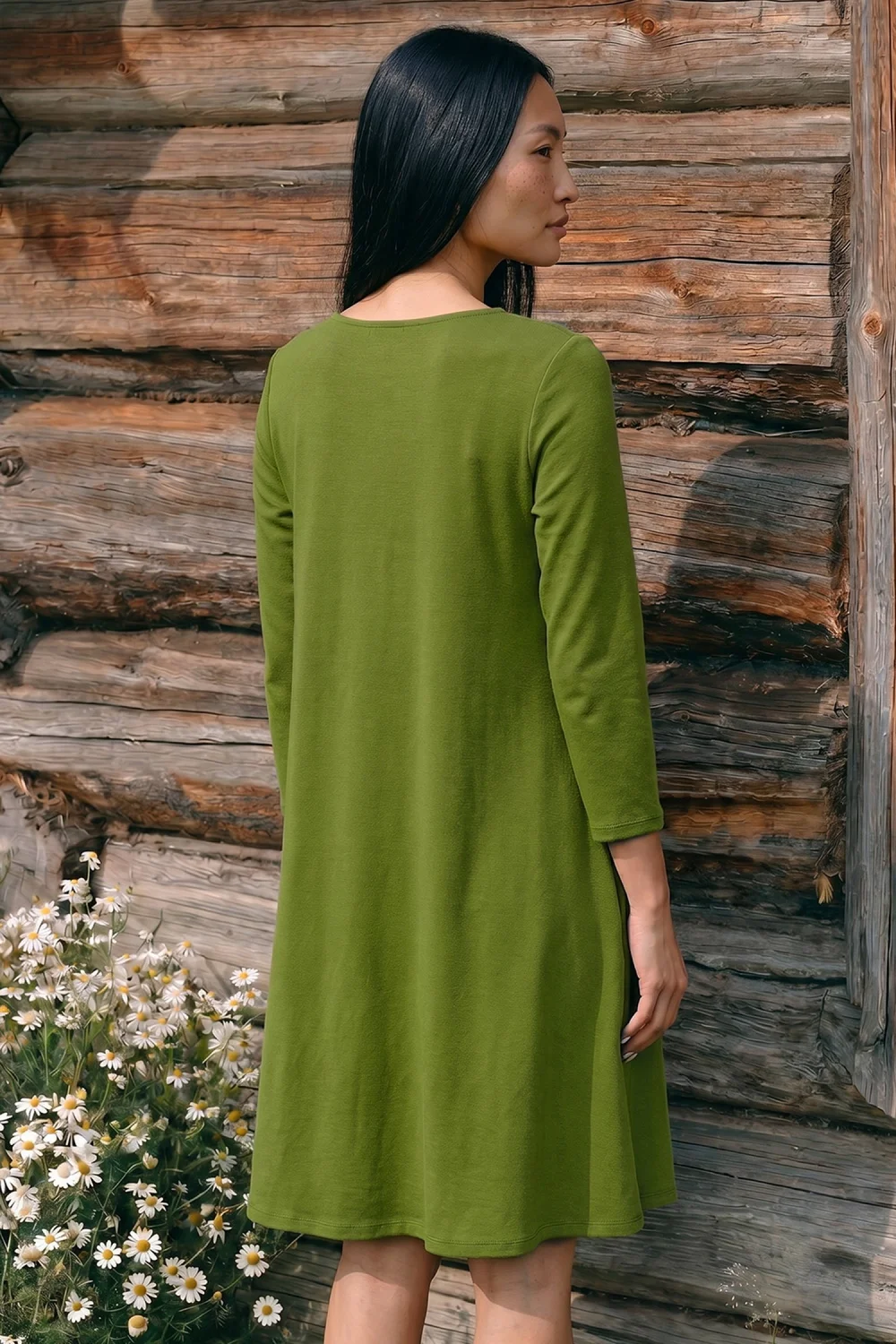 Roman Khaki A-Line Pocket Detail Swing Dress - 10 Image 3