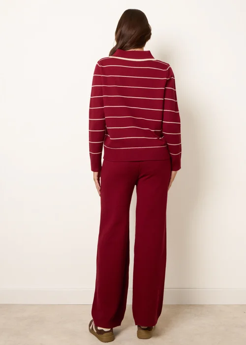Blue Vanilla Burgundy Stripe Knit Co-Ord Set - M/L Image 4