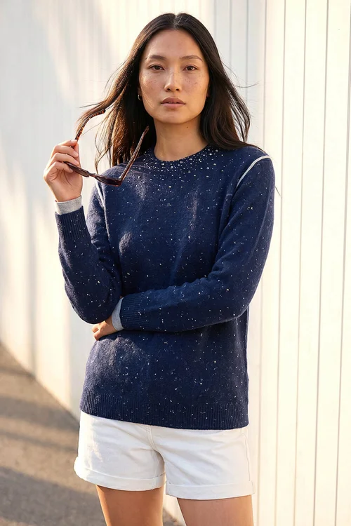 Roman Navy Embellished Knit Jumper - 16 Image 1