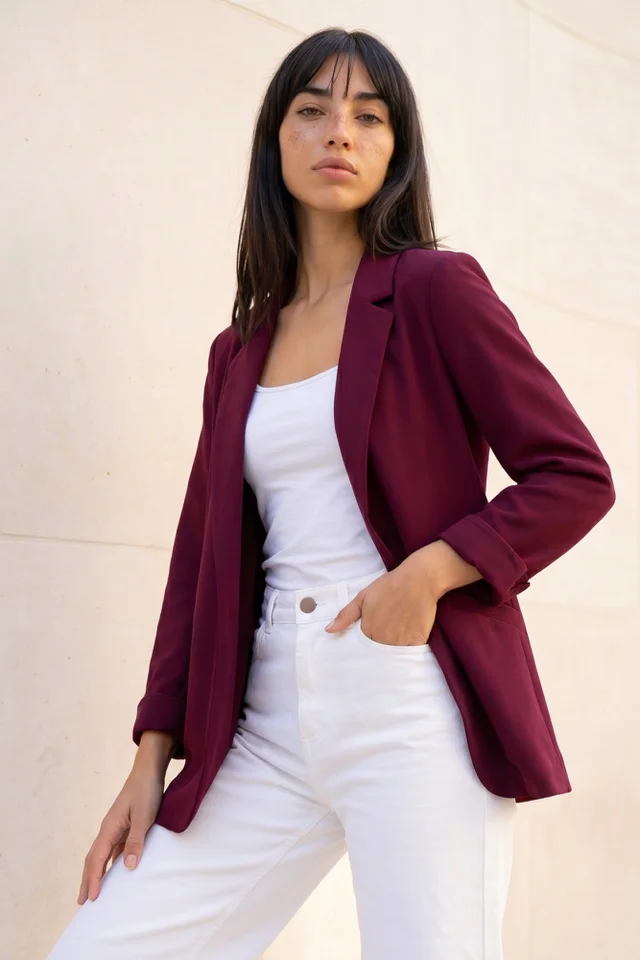 Roman Wine Petite Stretch Blazer