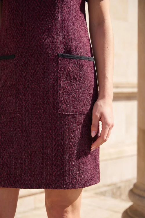 Roman Wine Petite Textured Dress - 10 Image 4