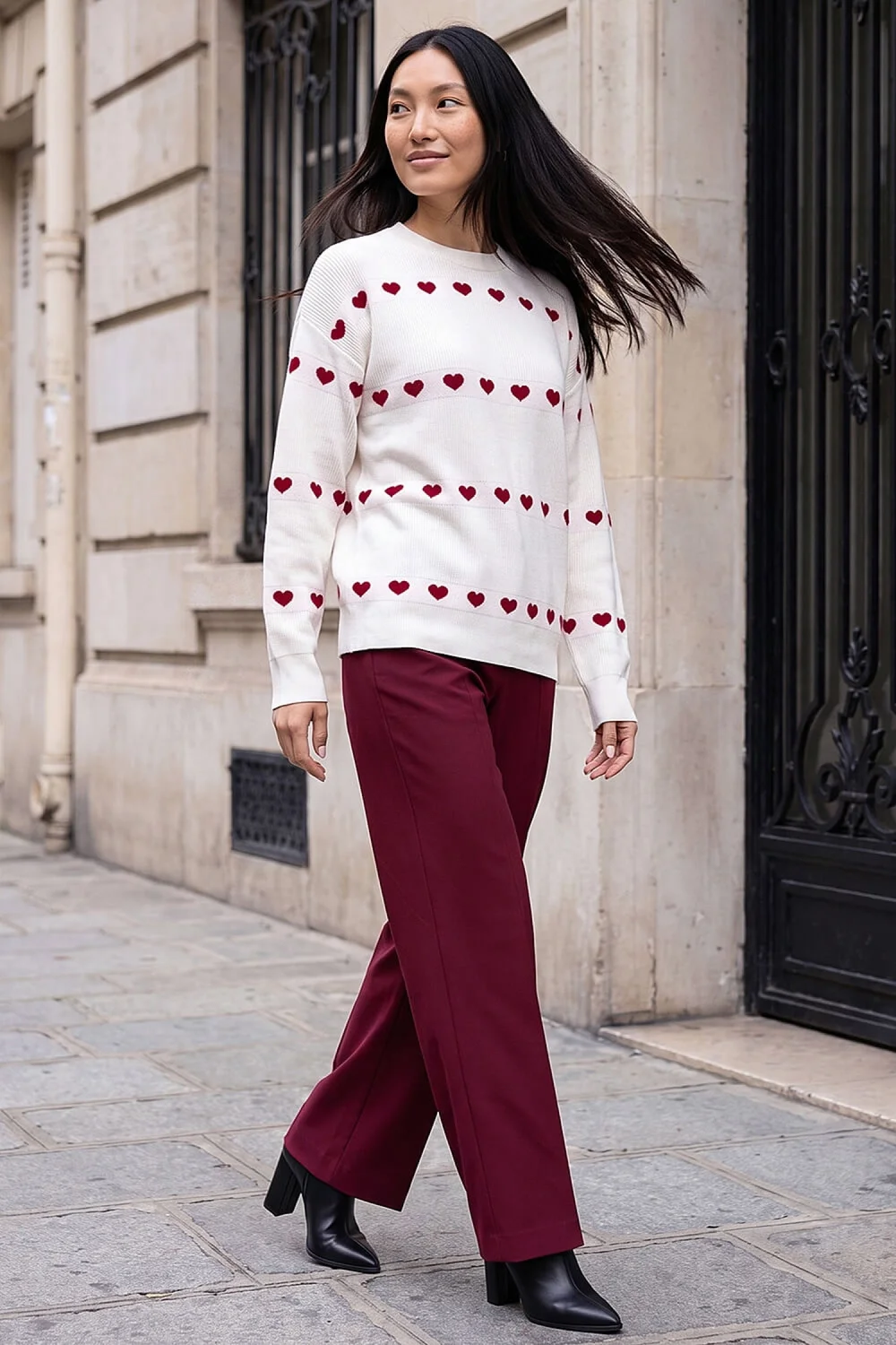 Dusk Ivory Heart Relaxed Fit Jumper - 10 Image 3