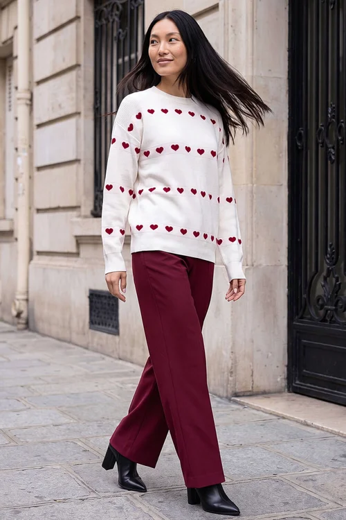 Dusk Ivory Heart Relaxed Fit Jumper - 10 Image 3