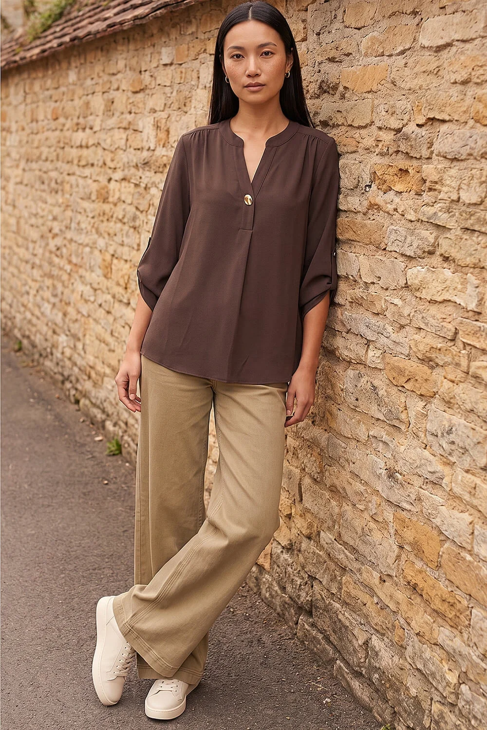 Roman Chocolate Gold Button Shirt - 18 Image 1