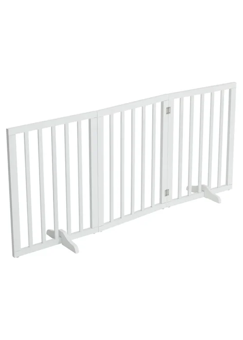 Kidkid White Wooden Foldable Freestanding 3 Panel Safety Gate, 139x1.8x60.5cm - One Size Image 3