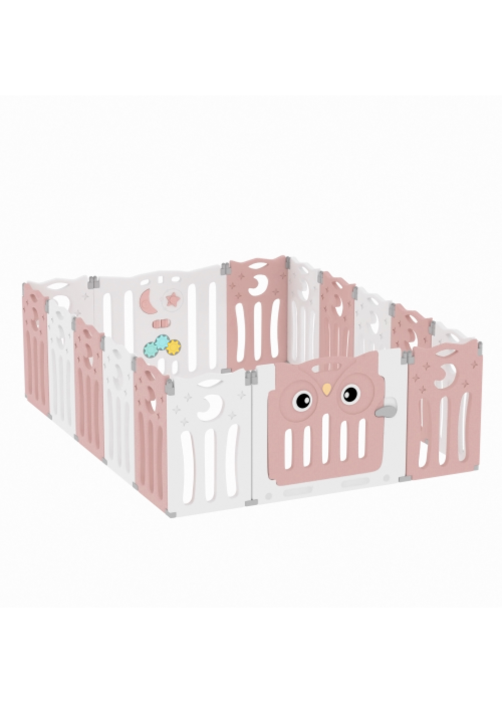 Kidkid White Foldable 16 Panel Baby Safety Playpen, 179x143x63cm - One Size Image 6