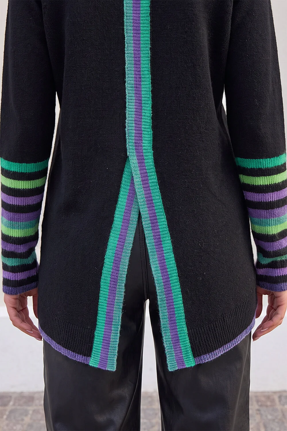 Roman Green Contrast Stripe Detail Knit Jumper - 12 Image 4