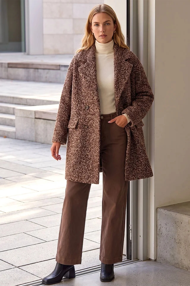 Roman Chocolate Salt & Pepper Soft Coat