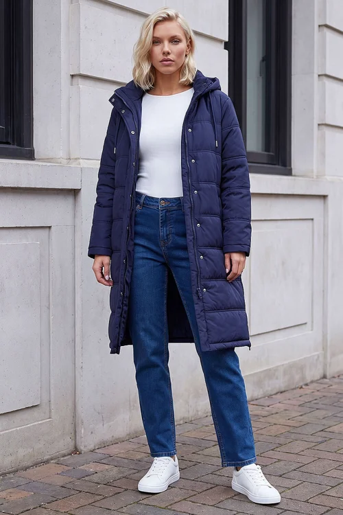 Roman Navy Petite Oversized Puffer Coat - 12 Image 2