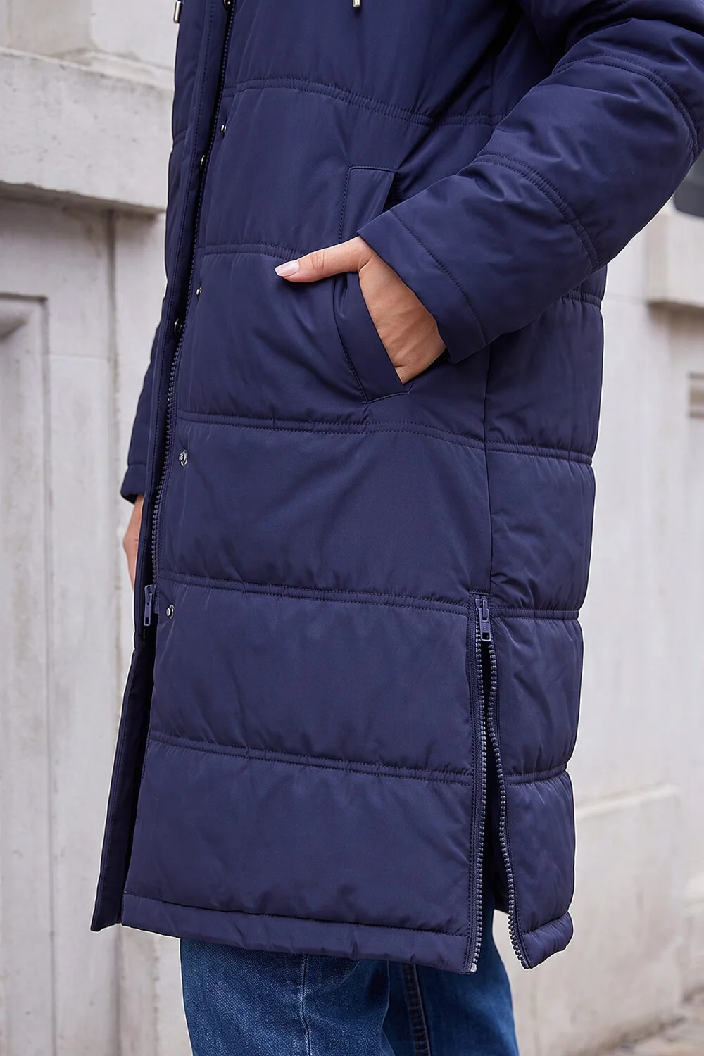 Roman Navy Petite Oversized Puffer Coat - 12 Image 4