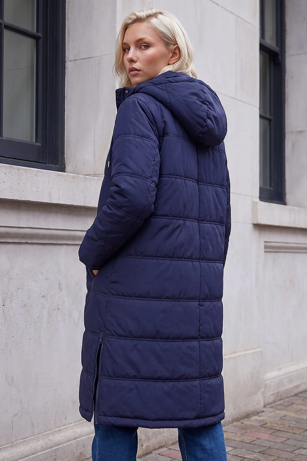 Roman Navy Petite Oversized Puffer Coat - 12 Image 3