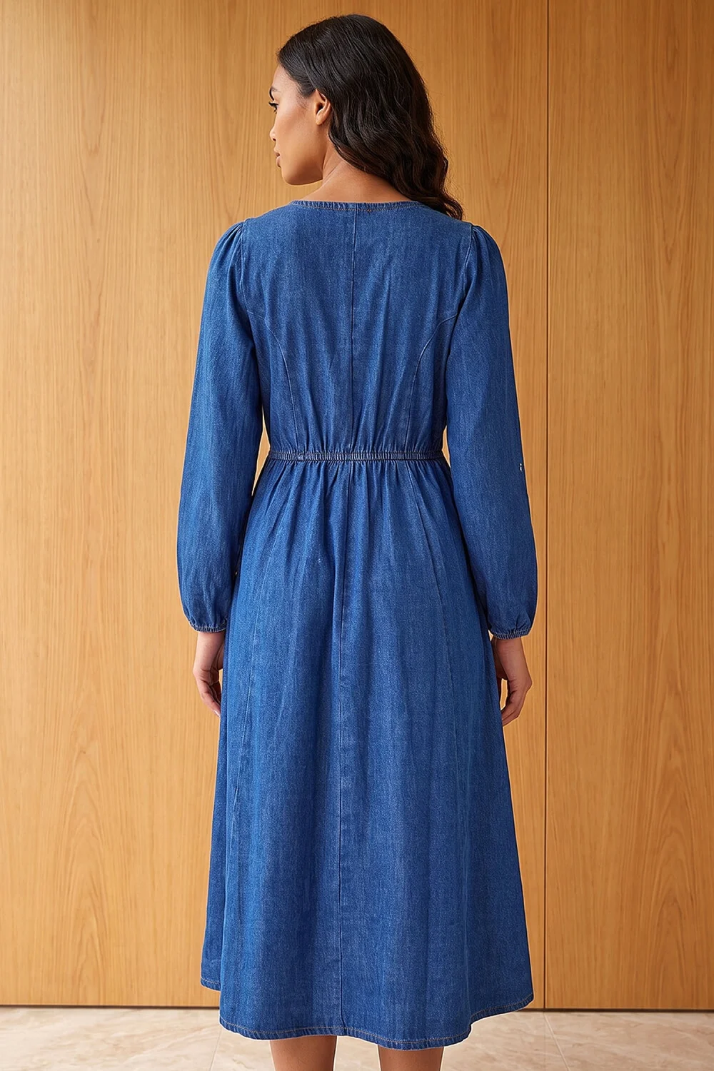 Roman Denim Button Through Midi Dress - 18 Image 3