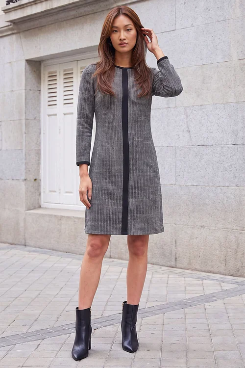 Roman Grey Textured Border Dress - 12 Image 2