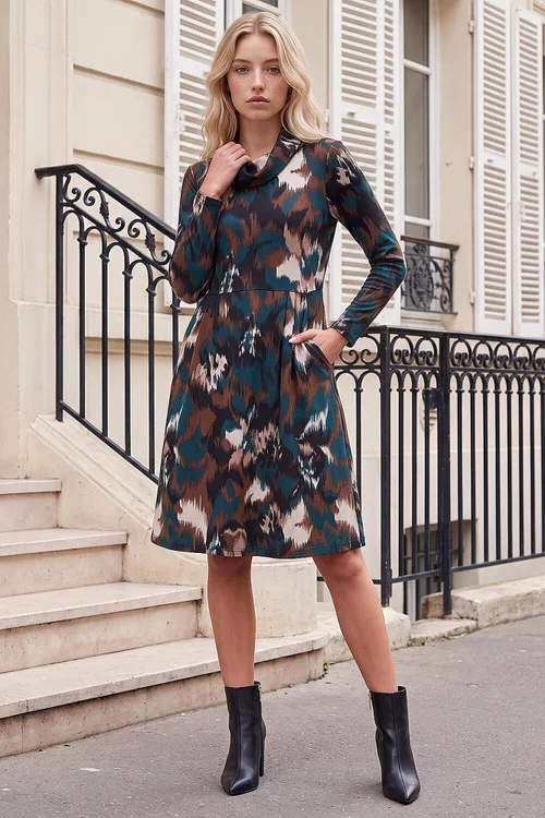 Roman Green Petite Stretch Button Dress - 16 Image 2