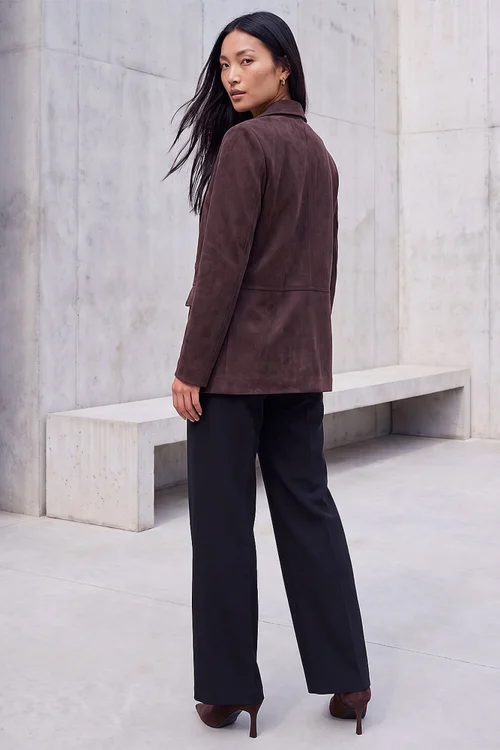 Roman Chocolate Suedette Lined Blazer - 10 Image 3
