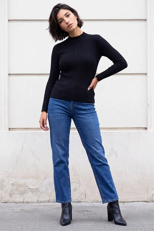 Roman Black Petite Cable Knit Turtleneck Jumper - 14 Image 3