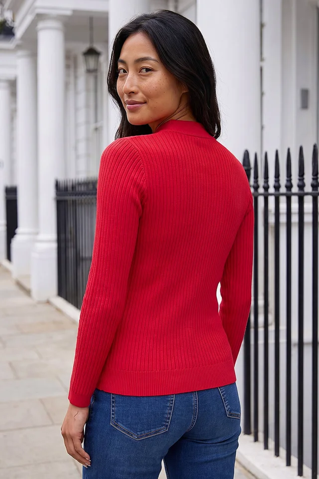 Roman Red Petite Cable Knit Turtleneck Jumper
