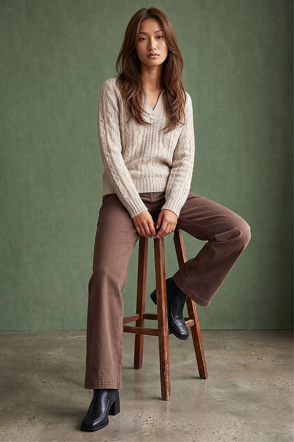 Roman Stone Cable Knit Henley Jumper - 18 Image 2