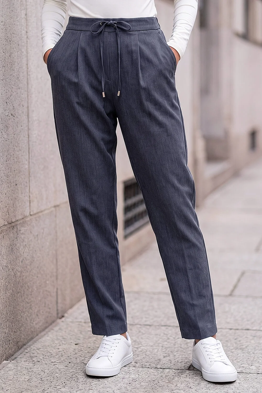 Roman Indigo Petite Drawstring Narrowed Leg Trouser - 16 Image 2