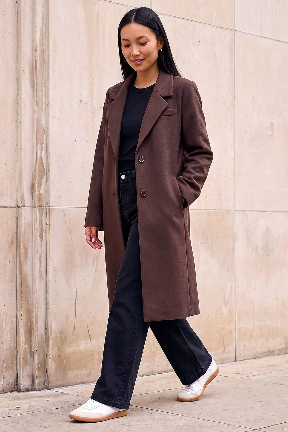 Roman Chocolate Smart Single Breasted Coat - 12 Image 1