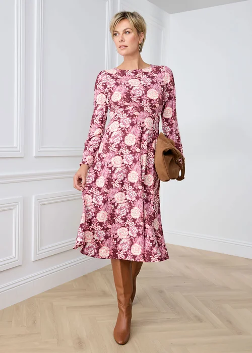 Cotton Traders Mulberry Print Jersey Midi Dress - 20 Image 2