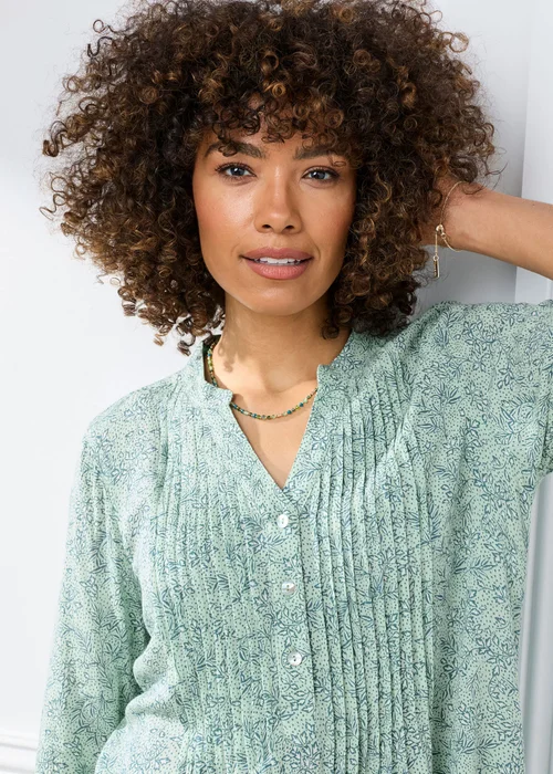 Cotton Traders Iced Mint Printed Crinkle Tunic - 10 Image 4