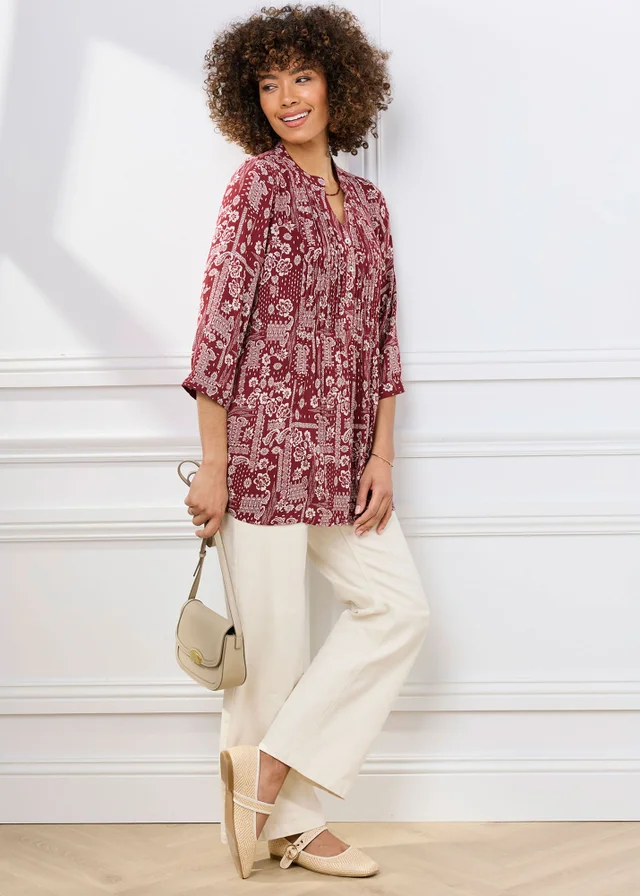Cotton Traders Ruby Printed Crinkle Tunic