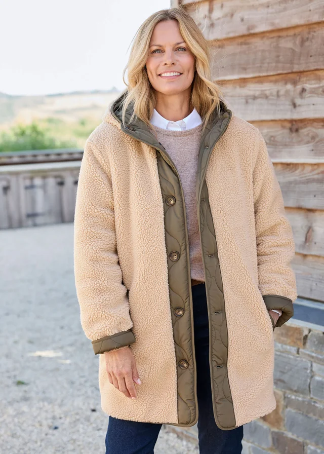 Cotton Traders Deep Khaki Reversible Coat