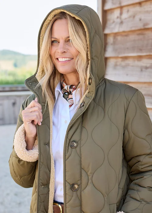 Cotton Traders Deep Khaki Reversible Coat - 22 Image 4