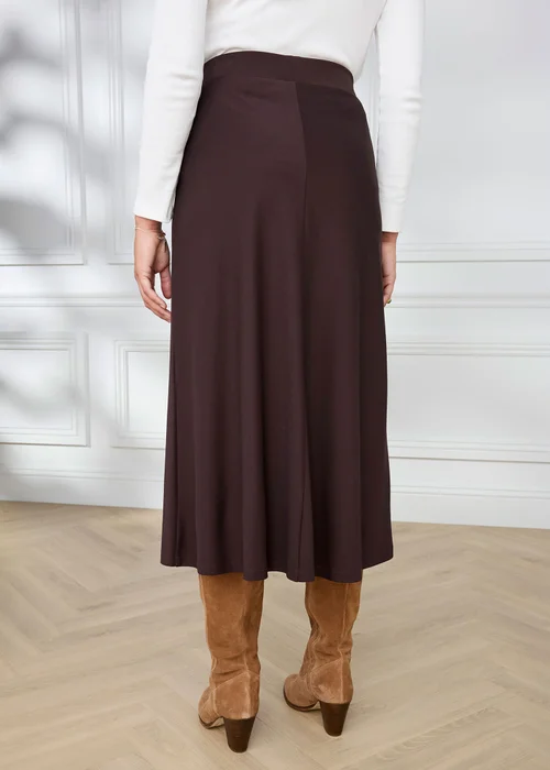 Cotton Traders Dark Chocolate Pull On Jersey Maxi Skirt - 12 Image 3