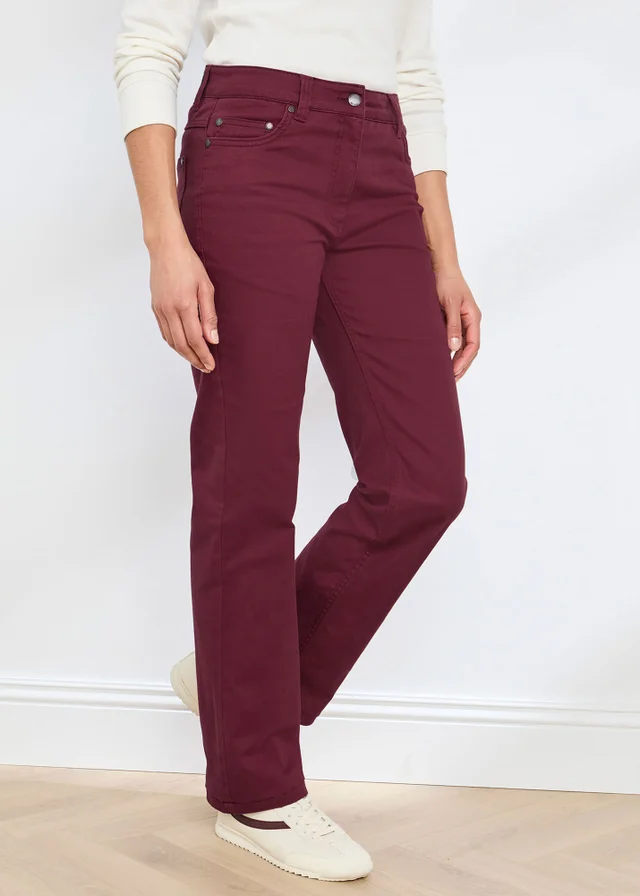 Cotton Traders Bordeaux Womens Coloured Jeans