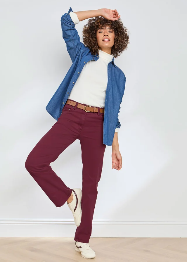 Cotton Traders Bordeaux Womens Coloured Jeans