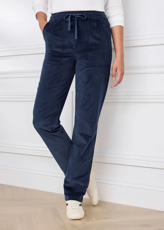 Cotton Traders Midnight Cord Pull On Trousers
