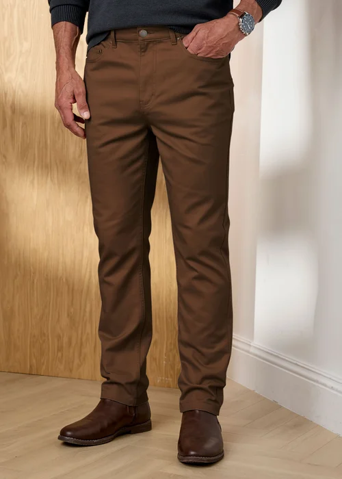 Cotton Traders Dark Brown Signature Twill Trouser - 36/L29 Image 2